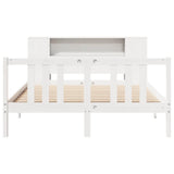 Bookcase Bed without Mattress White 140x200cm Solid Wood Pine 3322282
