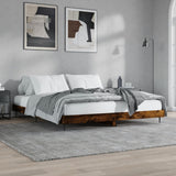 Bed Frame without Mattress Smoked Oak 120x200 cm Engineered Wood 832258
