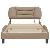 Bed Frame with LED without Mattress "Hvar" Cappuccino 100x200 cm 3213917