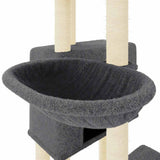 Cat Tree with Sisal Scratching Posts Dark Grey 122 cm 172054