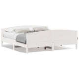 Bed Frame without Mattress White 200x200 cm Solid Wood Pine 3216162
