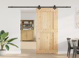 Sliding Door NARVIK Natural and Black 80 x 210 cm 3445330
