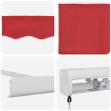 Retractable Awning Red 300 x 250 cm Fabric and Metal 3330153
