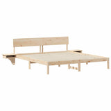 Bed Frame with Headboard Brown 200 x 200 cm Solid Pine Wood 3385748
