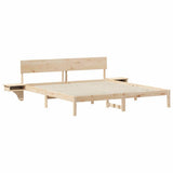 Bed Frame with Headboard Brown 180 x 200 cm Solid Pine Wood 873436