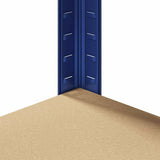 5-Layer Corner Shelf Blue Steel&Engineered Wood 4016964