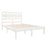 Bed Frame without Mattress White 120x190 cm Small Double Solid Wood 3105636
