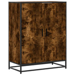 Shoe Cabinet Smoked Oak 75x38x97.5 cm Engineered Wood and Metal 3300867