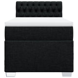 Box Spring Bed with Mattress Black 100x200 cm Fabric 3285808