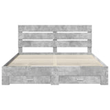 Bed Frame Concrete Grey 200 x 200 cm Engineered Wood 3411940