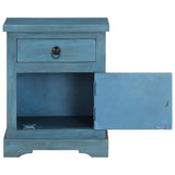 Bedside Table Solid Mango Wood 40x30x50 cm Blue 246150