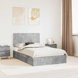 Storage Bed Concrete Grey 135 x 190 cm Engineered Wood 3412696