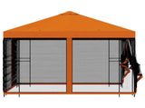 Garden Gazebo with Sidewalls 3 x 3 m Orange Polyester and Steel 900345