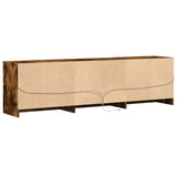 TV Cabinet with LED Smoked Oak 180x34x50 cm Engineered Wood 3307930