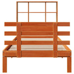ZNTS Bookcase Bed without Mattress Wax Brown 75x190 cm Small Single Solid Wood Pine 3322767