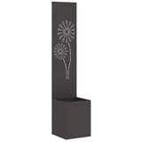 Garden Privacy Screen Black 32 x 32 x 150 cm Cold-rolled steel 876385