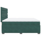 Box Spring Bed with Mattress Dark Green 200x200 cm Velvet 3291011