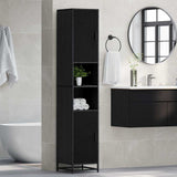 Bathroom Furniture Set with Door Black Oak 35 x 37.5 x 188.5 cm 3402319
