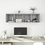Wall-mounted TV Cabinet Concrete Grey 37x37x142.5 cm Engineered Wood 805493