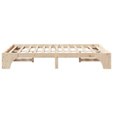 Bed Frame Natural 135 x 190 cm Solid Pine Wood 872953