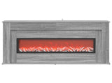 Fireplace with LED Strip Grey Sonoma 130 x 20 x 69.5 cm 8021092