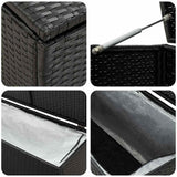 Garden Storage Box Poly Rattan 200x50x60 cm Black 46474