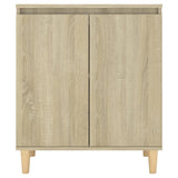 ZNTS Sideboard with Solid Wood Legs Sonoma Oak 60x35x70 cm Engineered Wood 806070