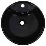 Wash Basin with Overflow 46.5x18 cm Ceramic Black 143904