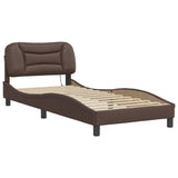 Bed Frame with LED without Mattress "Hvar" Brown 80x200 cm 3213894