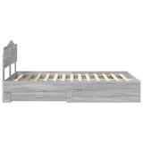 Bed Frame with Drawer Grey Sonoma 120 x 200 cm Engineered Wood 3413216