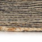 ZNTS Handmade Rug Jute with Spiral Design Black 120 cm 133720