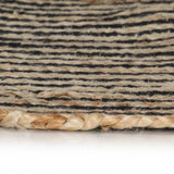 ZNTS Handmade Rug Jute with Spiral Design Black 120 cm 133720