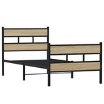 Metal Bed Frame without Mattress Sonoma Oak 75x190 cm Small Single 4017110