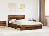 Bed Frame with Headboard Old Wood 120 x 190 cm Solid Pine Wood 3410110