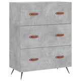 Chest of Drawers Concrete Grey 69.5x34x90 cm Engineered Wood 827824