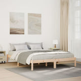 Extra Long Bed Frame without Mattress 160x210 cm Solid Wood Pine 852408