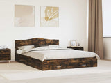 Bed Frame with Drawer Smoked Oak 150 x 200 cm Engineered Wood 3413181