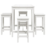 5 Piece Garden Bar Set White Solid Wood Pine 3154731