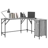 Desk Grey Sonoma 141x141x75 cm Engineered Wood 837600