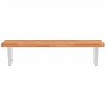 Basin Shelf Wall Mounted Steel and Solid Wood Beech 3302446