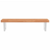 Basin Shelf Wall Mounted Steel and Solid Wood Beech 3302446