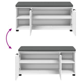 Hall Bench White 100 x 38 x 46 cm Engineered Wood and Fabric 891512