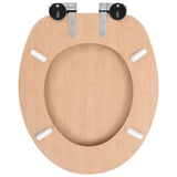 WC Toilet Seat with Soft Close Lid MDF Bamboo Design 143926