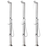 Garden Shower with Brown Base 225 cm Stainless Steel 3070787