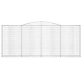Arched Gabion Basket 400x30x160/180 cm Galvanised Iron 153528