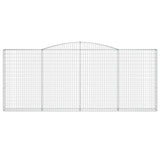 Arched Gabion Baskets 2 pcs 400x30x160/180 cm Galvanised Iron 3146905