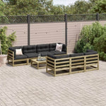 ZNTS 8 Piece Garden Sofa Set Impregnated Wood Pine 3299322