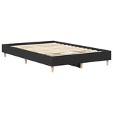 Bed Frame No Mattress Black 140x190 cm Engineered Wood 861058