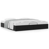 Ottoman Bed Frame without Mattress Black Super King Faux Leather 3310831