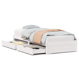 Bed Frame without Mattress White 90x190 cm Single Solid Wood Pine 3301649